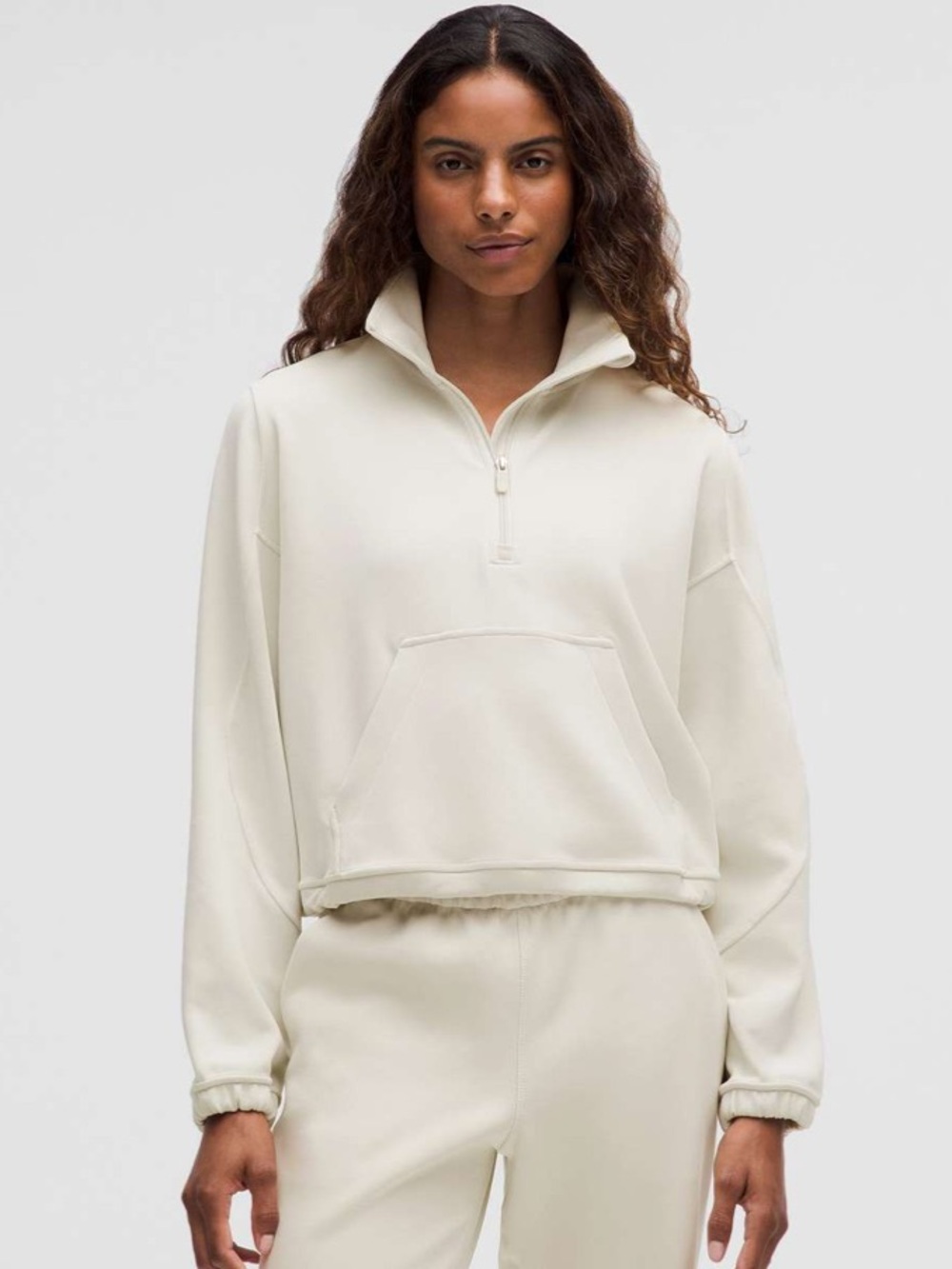 Lululemon Brushed Softstreme Half Zip White Bone Size 4